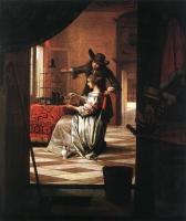 Pieter de Hooch - Couple with Parrot